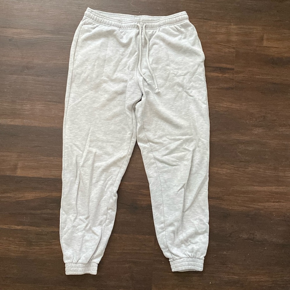 Topshop oversized cuffed sweatpants in gray heather